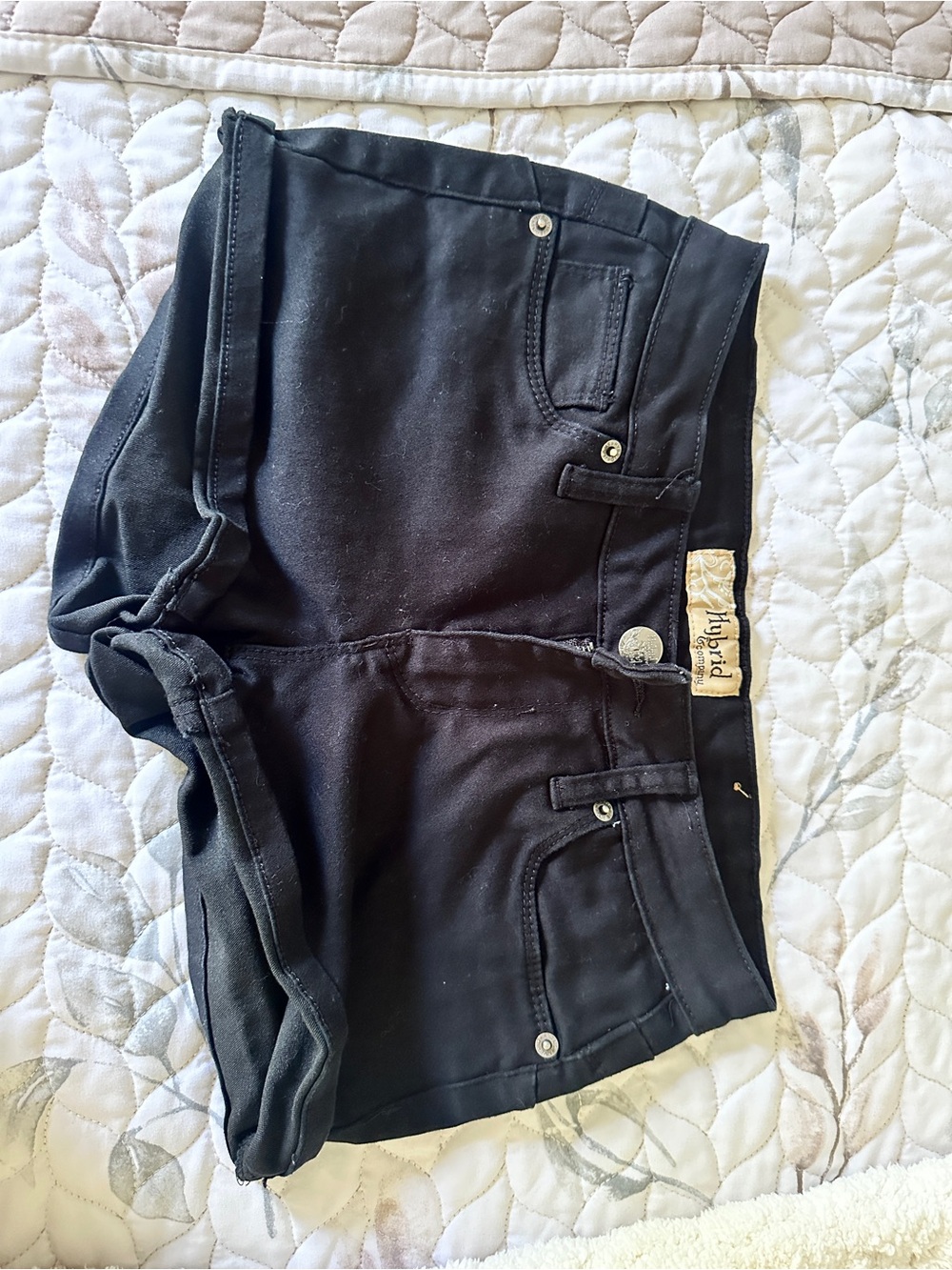 Hybrid Apparel Black Slim Men’s Denim Shorts